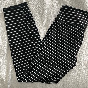 Athleta black striped leggings LTall